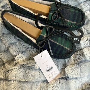 Plaid Fleece-Lined Women's Slippers
